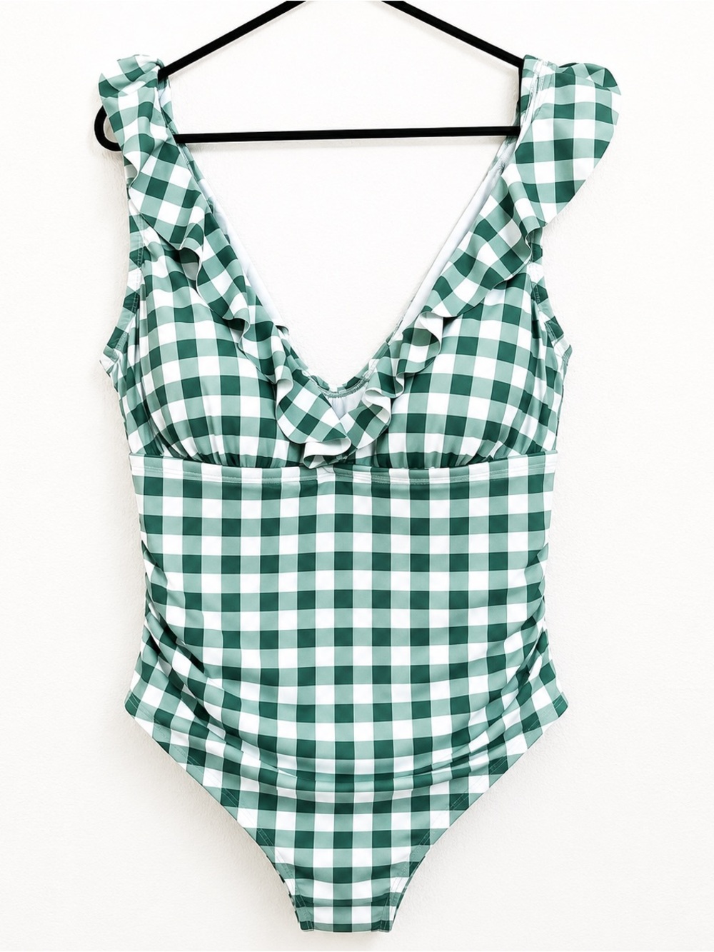 Kona sol swim Gingham Ruffle One-Piece Swimsuit Cottagecore frilly beach